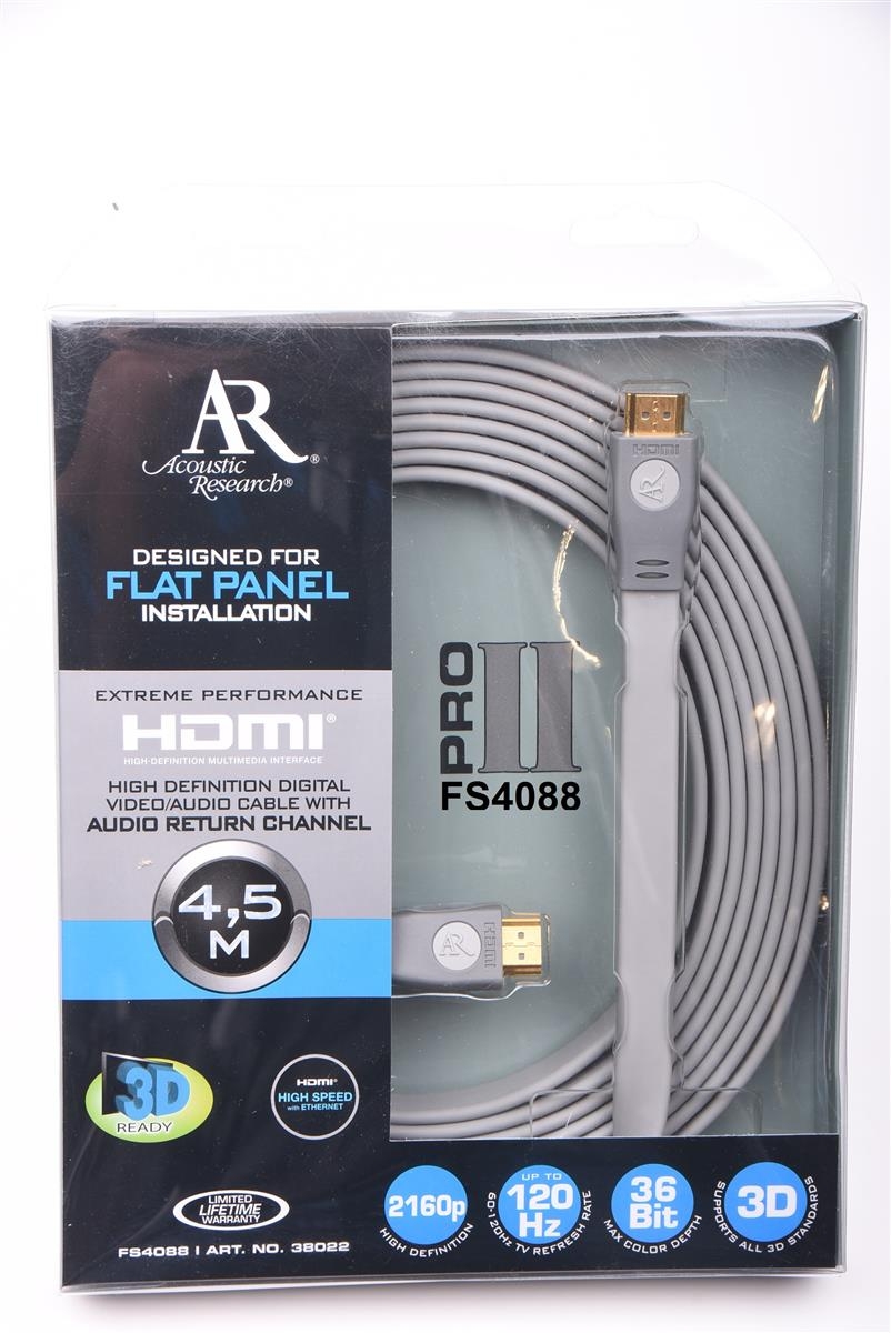 Acoustic Research FS4088 4-5 m NEU High End Flat PRO II HDMI Kabel UVP 49-99