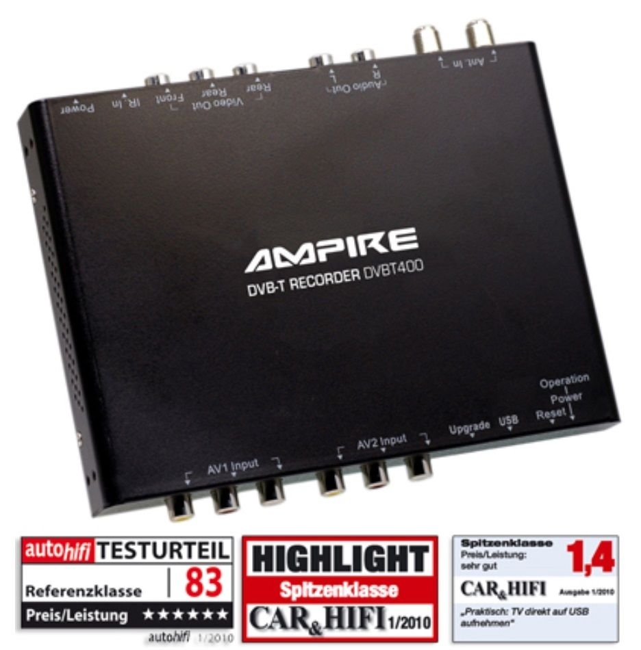 Ampire DVBT400 NEU DVB-T Empfänger mit USB-Anschluss-Aufnahme