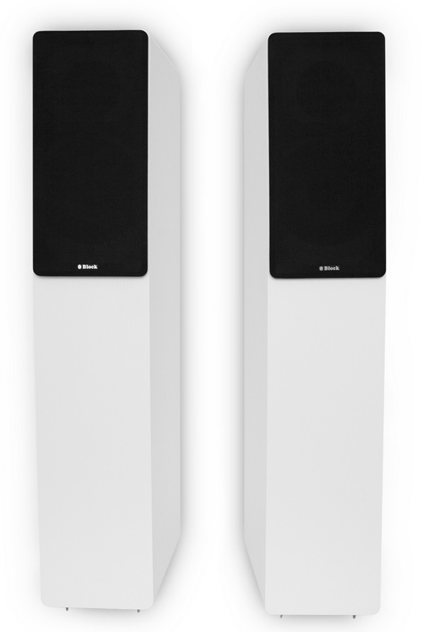 AUDIOBLOCK SL-250 Weiss 2-Wege Bassreflex Standlautlautsprecher- Paar