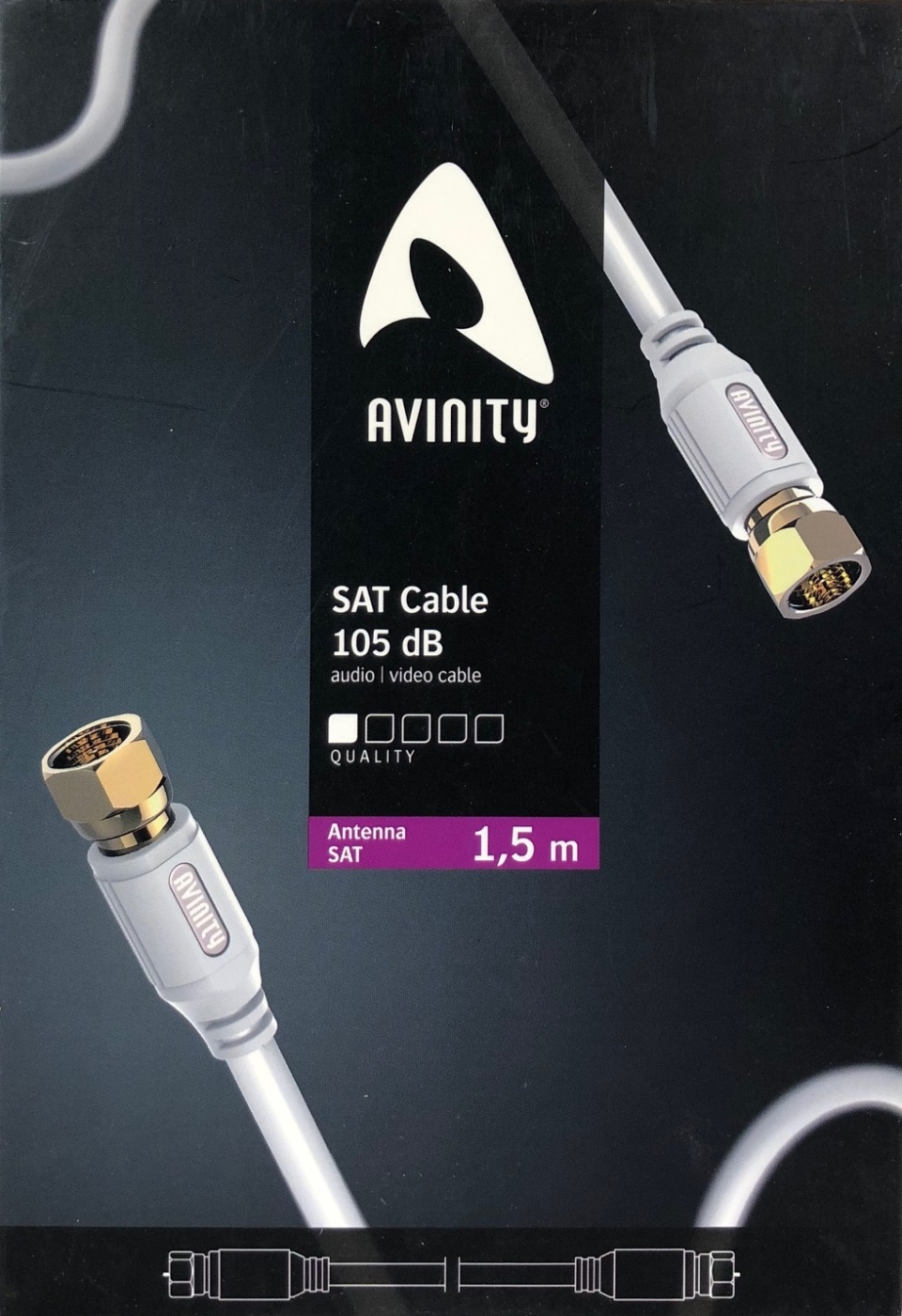 Avinity SAT-Anschlusskabel 105db- F-Stecker vergoldet 1-5 m