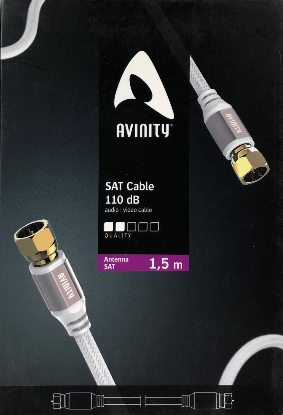 Avinity SAT-Anschlusskabel 110db- F-Stecker vergoldet 1-5 m