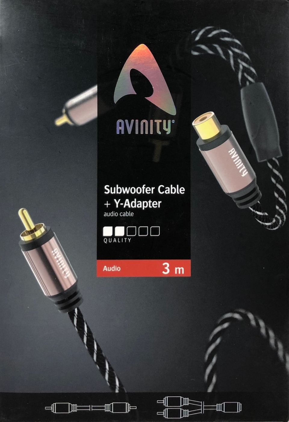 Avinity Subwooferkabel mit Y-Cinch-Adapter- vergoldet 3-0 m