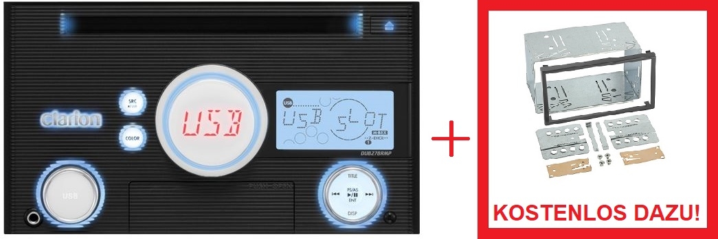 Clarion DUB-278RMP mit BKX001 - 2-DIN CD-USB-MP3-WMA-Receiver- N3O - UVP war 99EUR