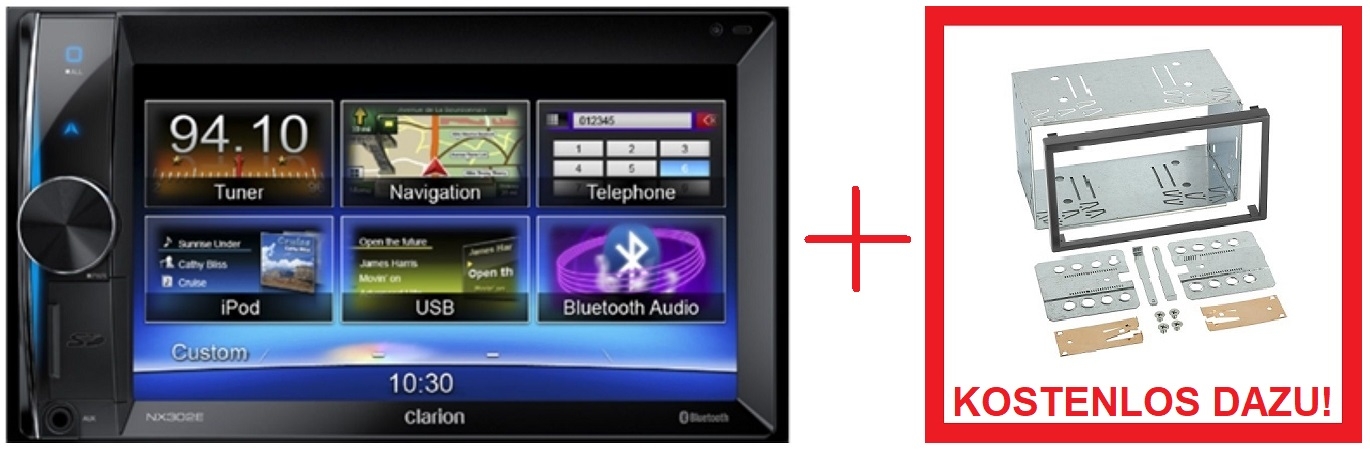 Clarion NX302E mit BKX001 - Multimedia Navigation Bluetooth- N1 - UVP war 599EUR