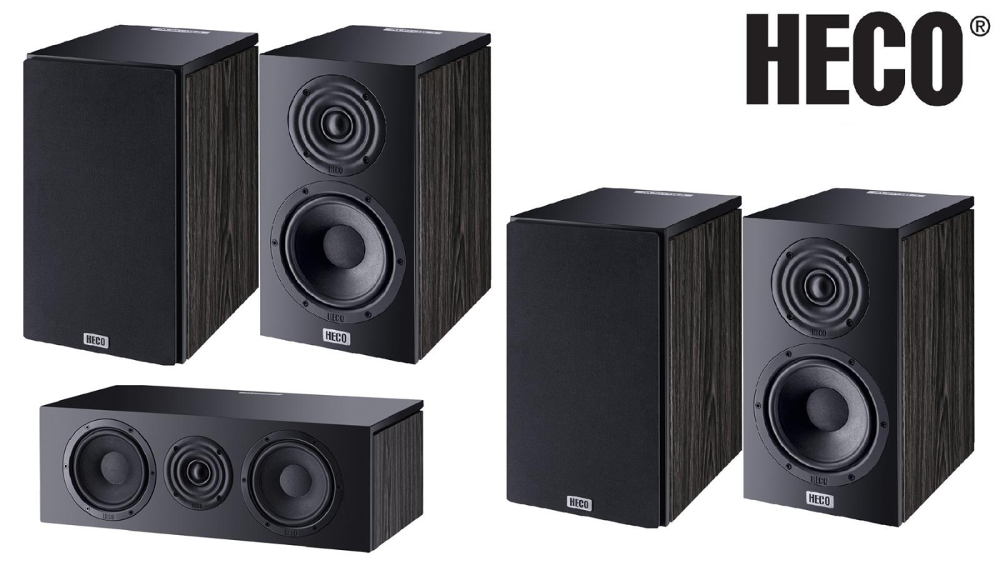 Heco Aurora 5-0-Kanal-Lautsprecher-Set- Schwarz Aurora 200 + Center