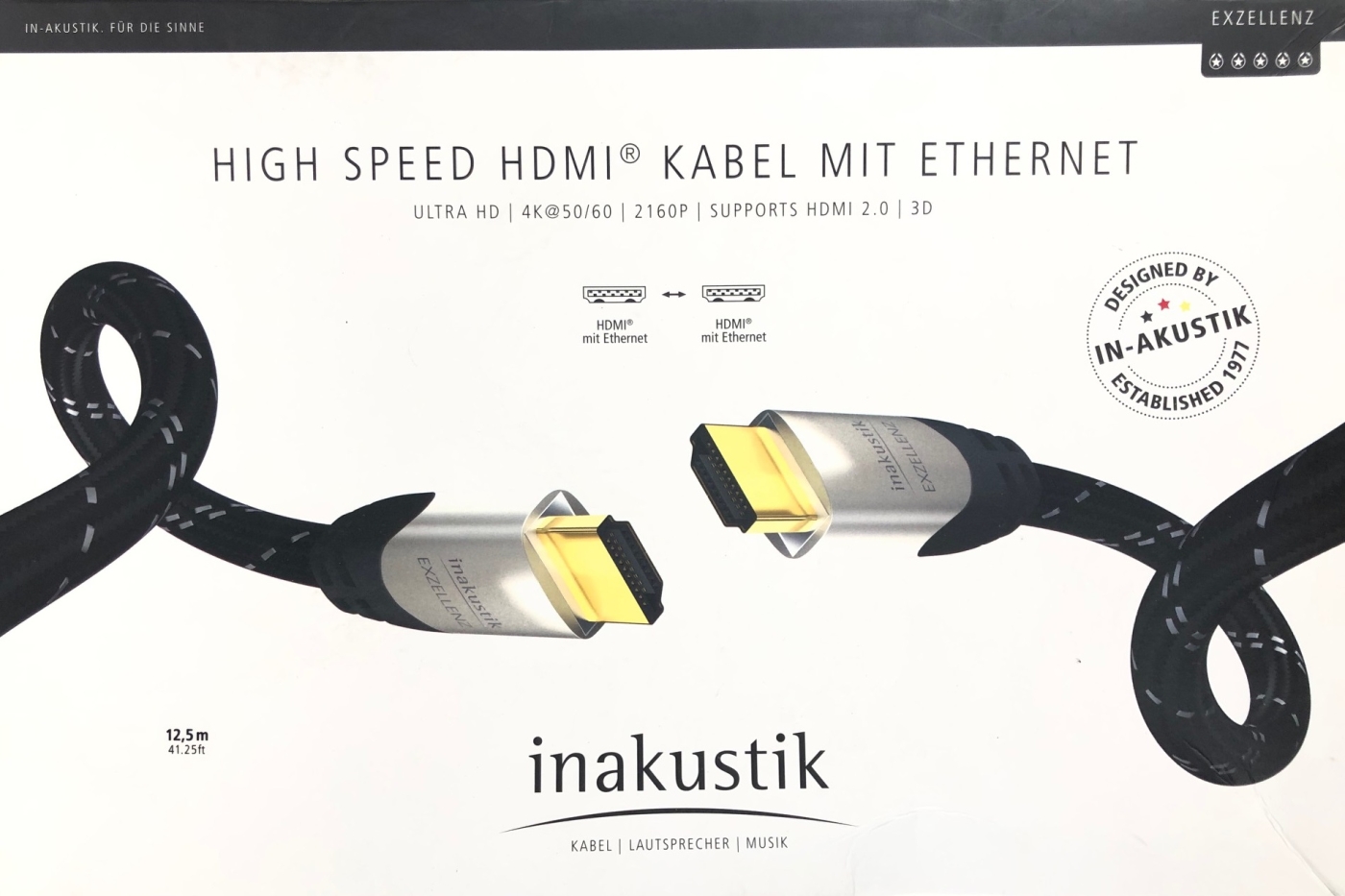 Inakustik Exzellenz High-Speed HDMI-Kabel mit Ethernet 12-5 m