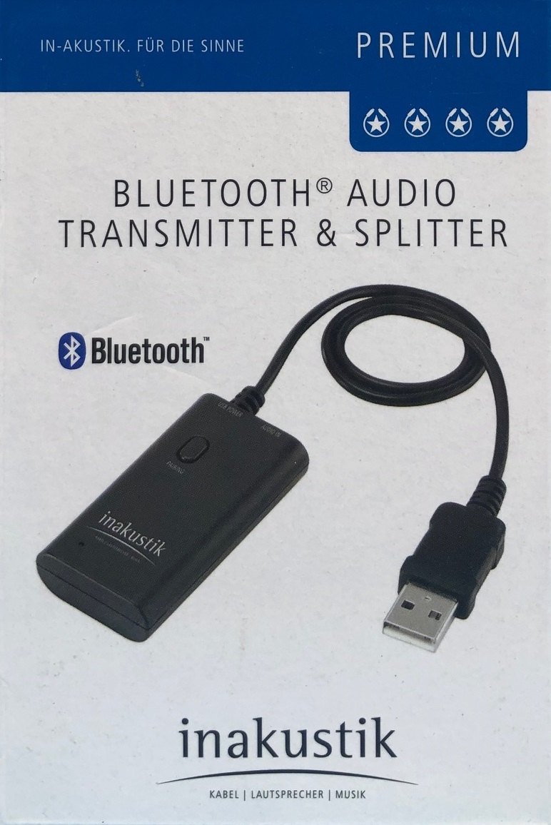 Inakustik Premium Bluetooth Audio Transmitter und Splitter auf Klinke