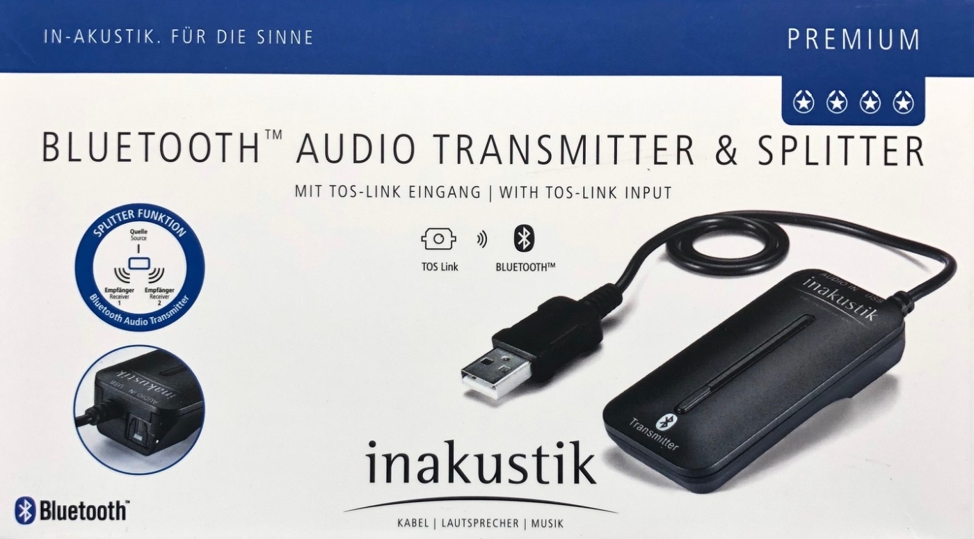Inakustik Premium Bluetooth Audio Transmitter und Splitter auf Opto