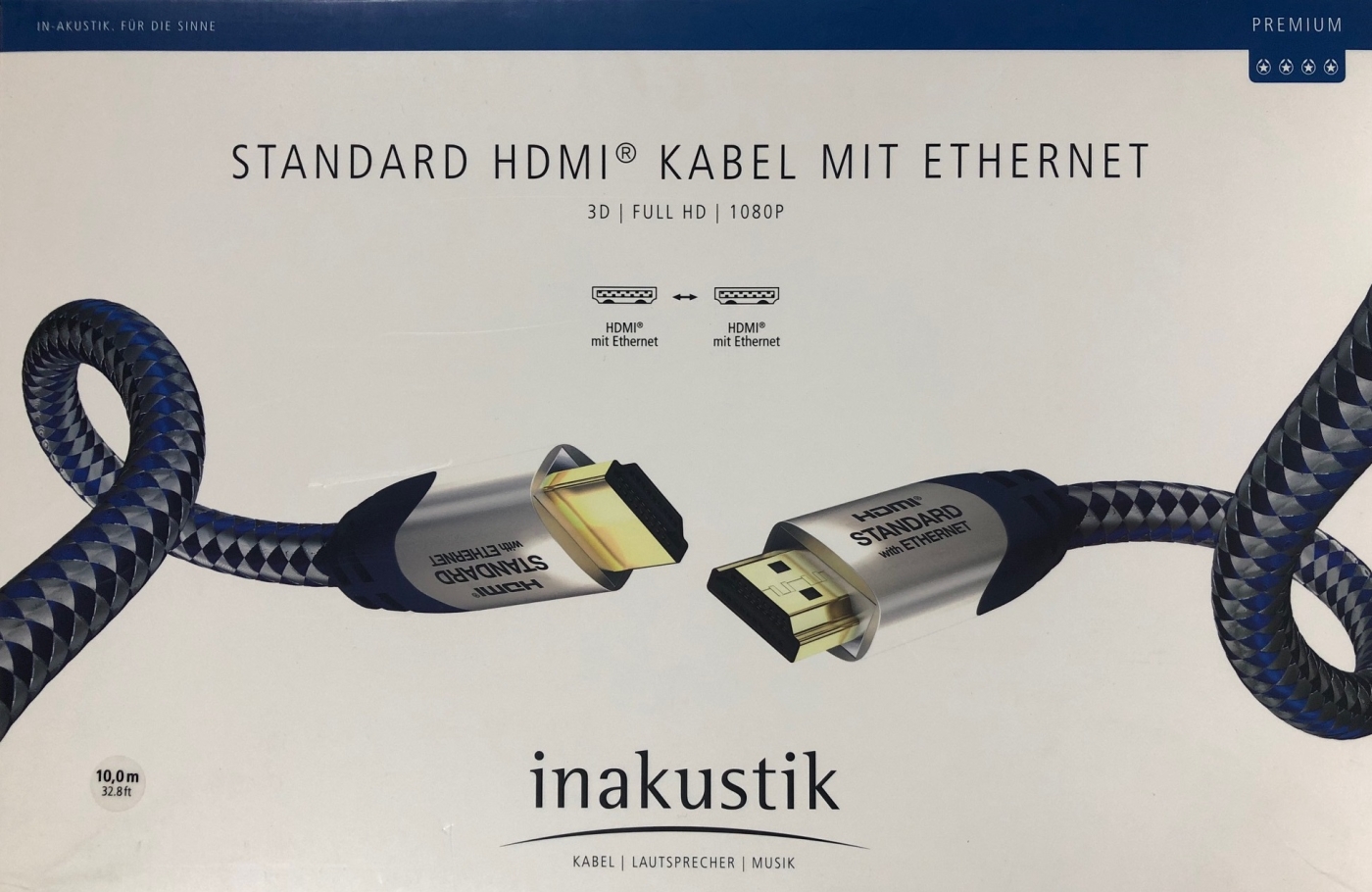 Inakustik Premium High Speed HDMI-Kabel 10-0 m mit Ethernet