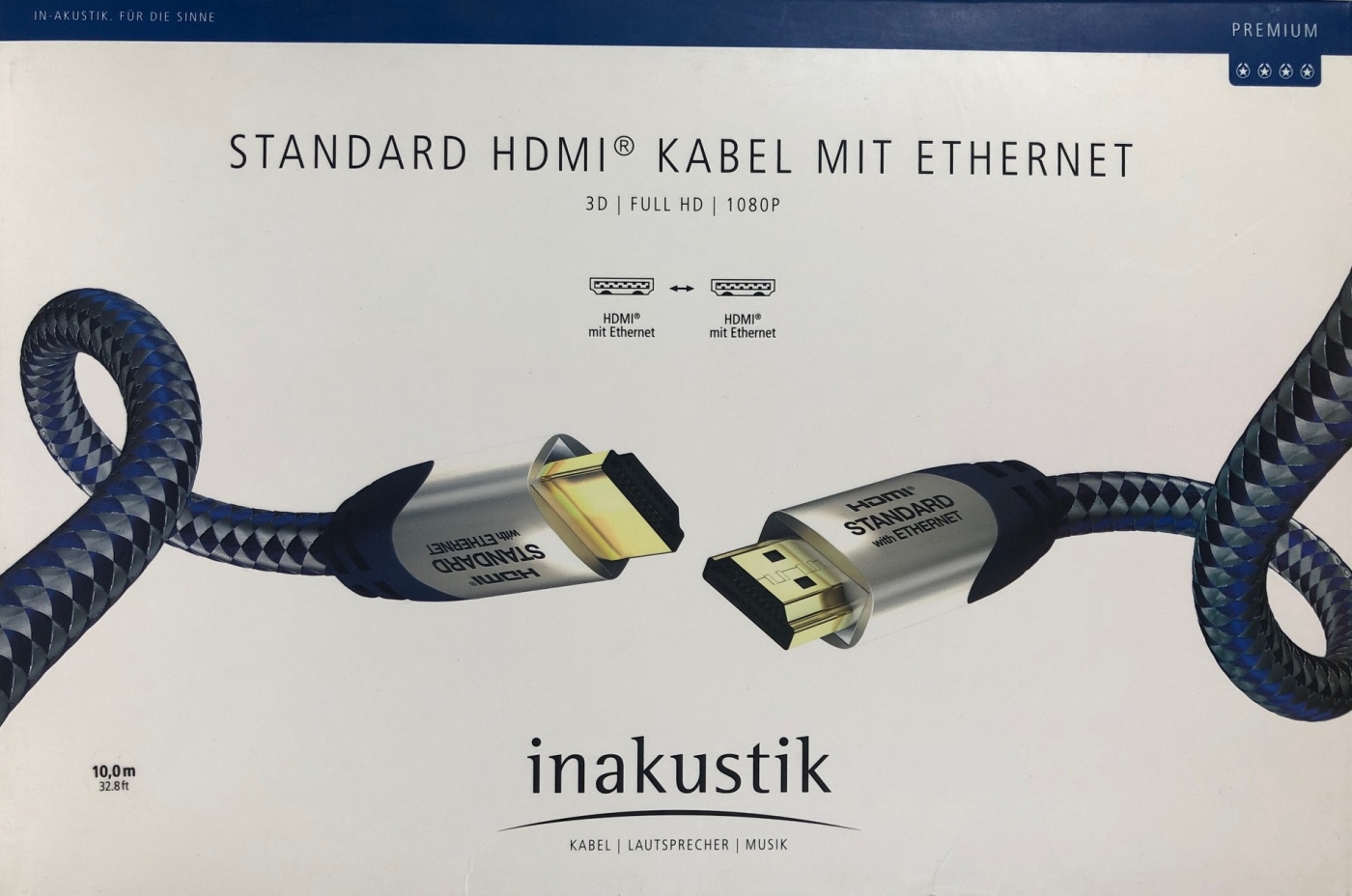 Inakustik Premium High-Speed HDMI-Kabel mit Ethernet 10-0 m