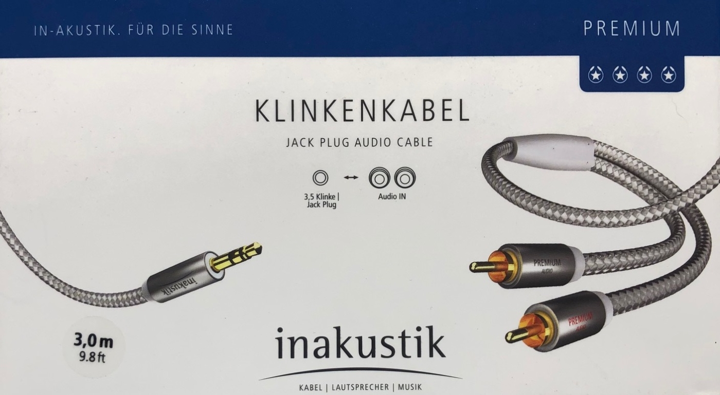 Inakustik Premium Klinke-Cinchkabel 3-0m vergoldet