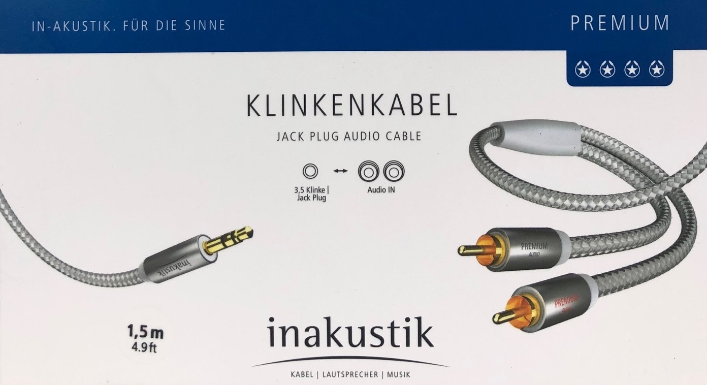 Inakustik Premium Klinke-Cinchkabel Stereo 1-5 m vergoldet