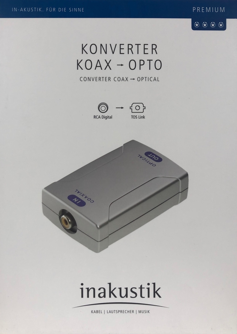 Inakustik Premium Konverter Koax - Toslink- 230V AC