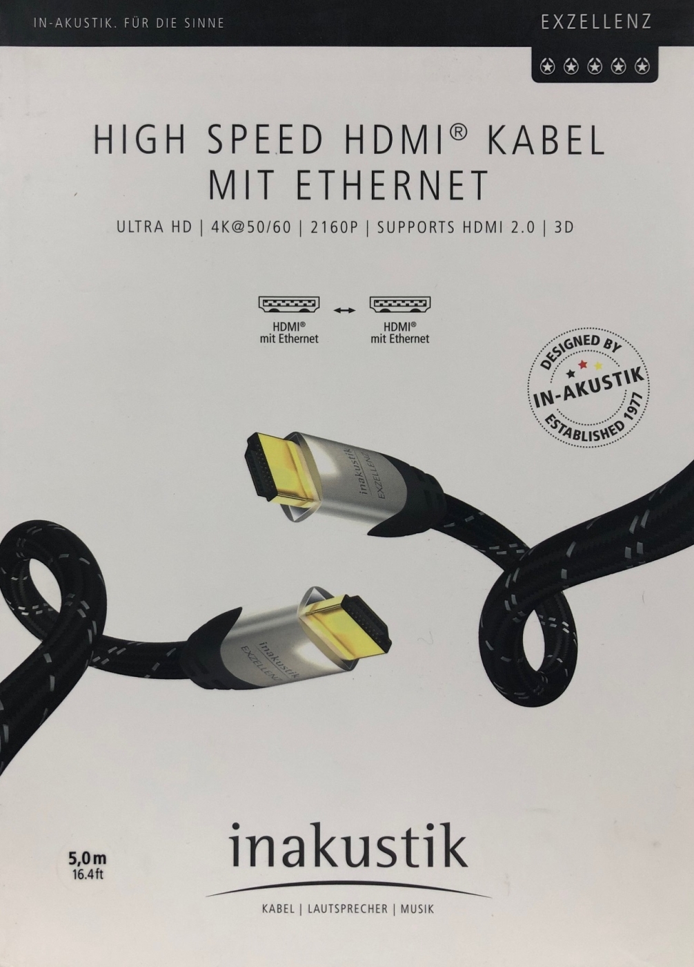 Inakustik Referenz High-Speed HDMI-Kabel mit Ethernet 5-0 m
