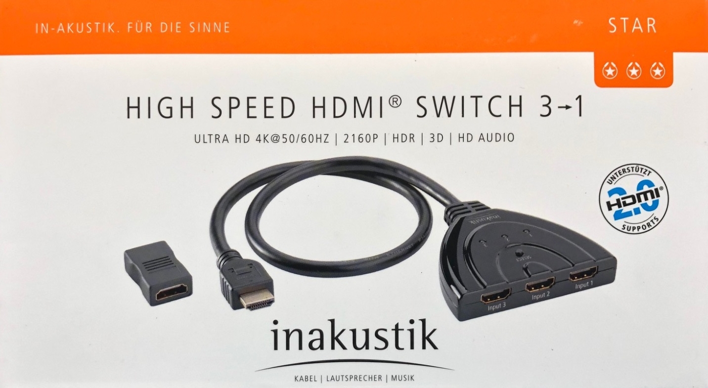 Inakustik Star 4K Switch 3-1 High Speed - HDMI 2-0 - 18 Gbps unter Inakustik