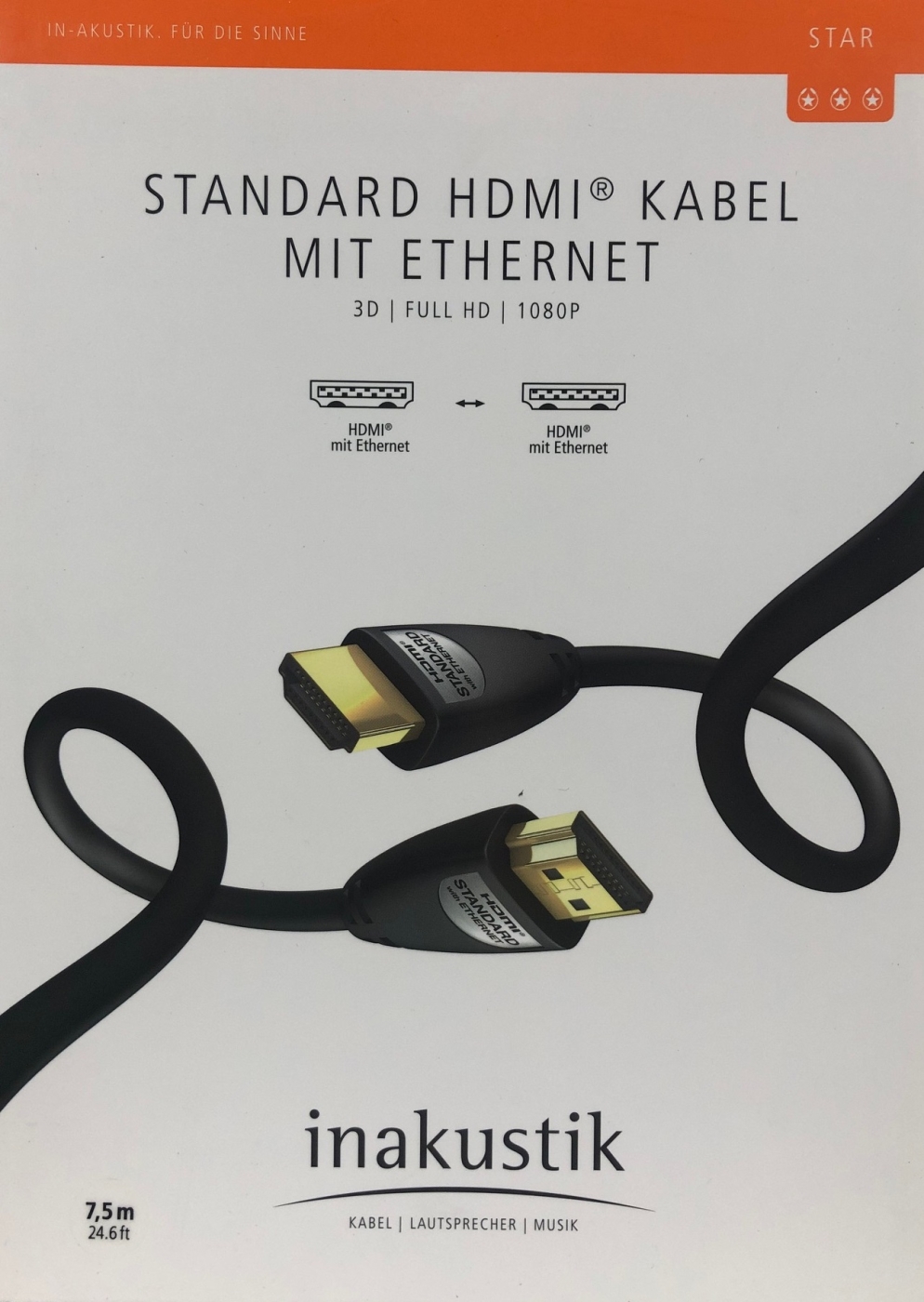 Inakustik Star High Speed HDMI Kabel mit Ethernet 7-5m