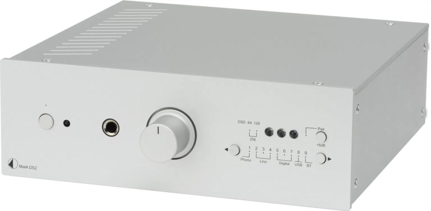 Pro-Ject MaiA DS2 Silber - Stereo-Vollverstärker mit USB- BT- Phono- 135 Watt