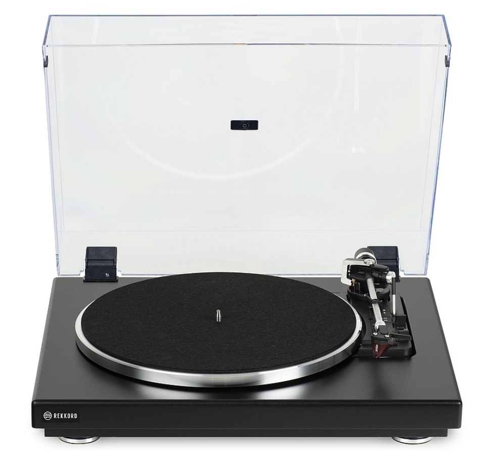 REKKORD AUDIO F 400 Schwarz Hochglanz Vollautomatischer Plattenspieler Subchassis