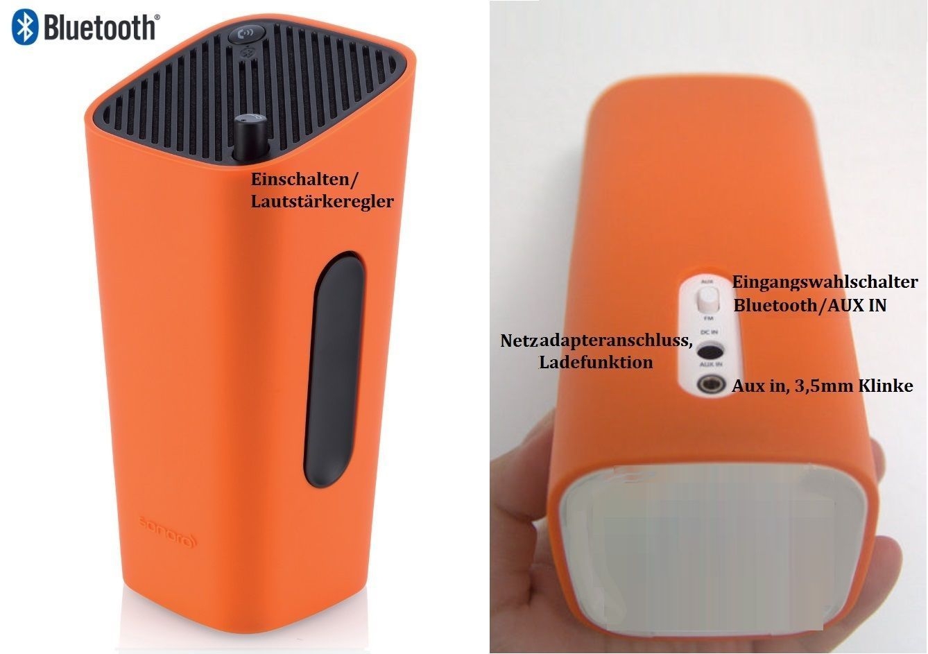 Sonoro Go New York Schwarz-Orange NEU Bluetooth Akku AUX UVP war 129 EUR