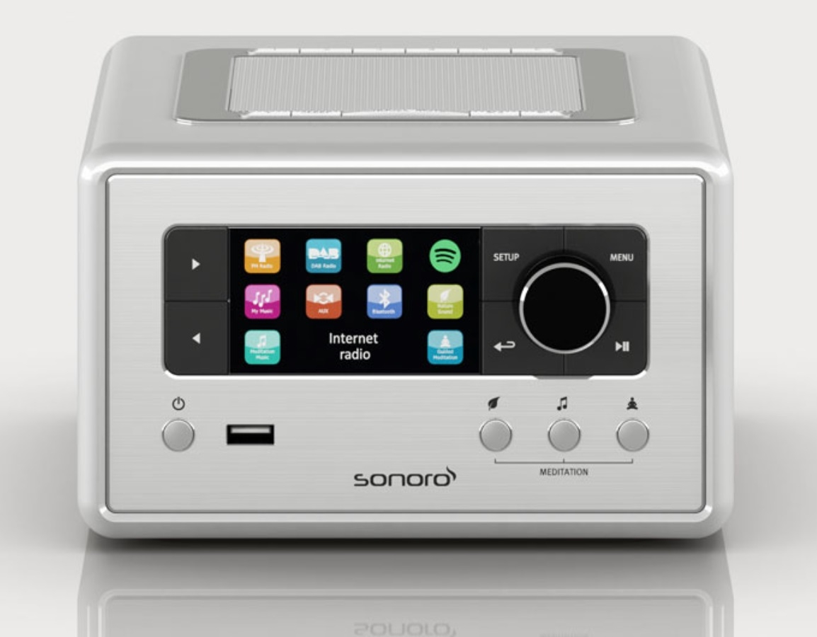 SONORO RELAX (N1) Silber Kompaktes Internetradio mit UKW-DAB+ Tuner WLAN Bluetooth